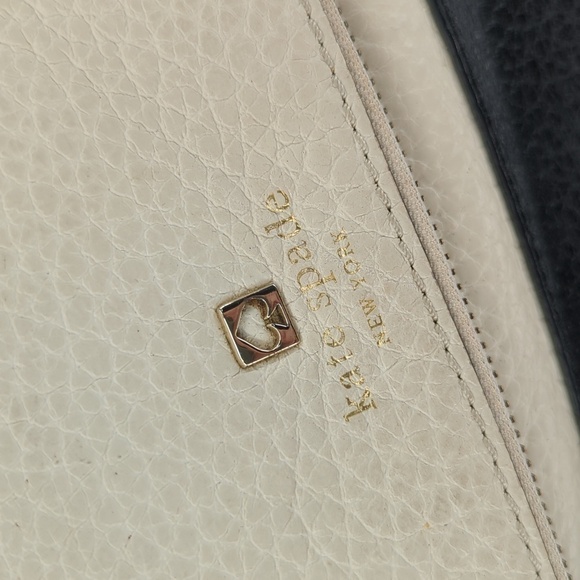 Kate Spade NY Southport Avenue Colorblock Leather Crossbody Purse Black Ivory - Picture 7 of 15